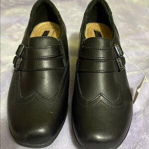 Thom McAn Classic Black Buckle Oxfords